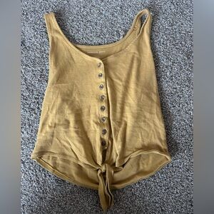 Mustard Button-Down Tank Top